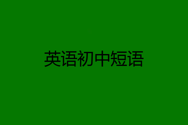 英语初中短语