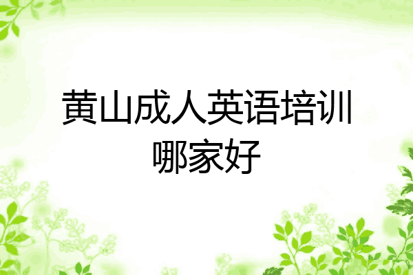 黄山成人英语培训哪家好