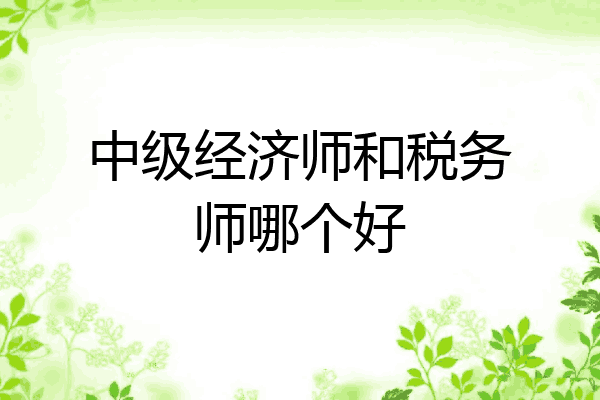 中级经济师和税务师哪个好