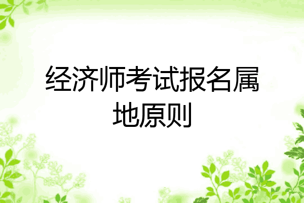 经济师考试报名属地原则