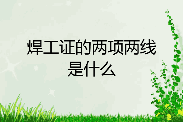 焊工证的两项两线是什么