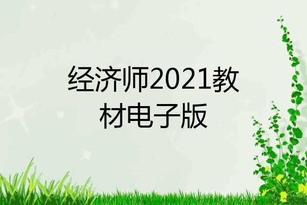 经济师2021教材电子版