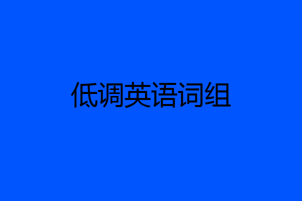 低调英语词组