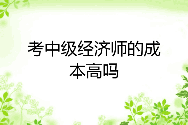 考中级经济师的成本高吗