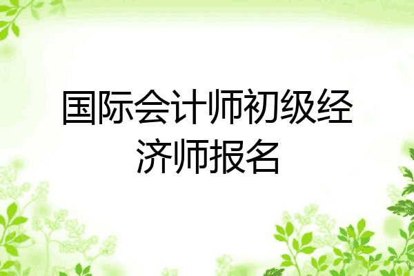 国际会计师初级经济师报名
