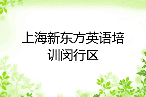 上海新东方英语培训闵行区