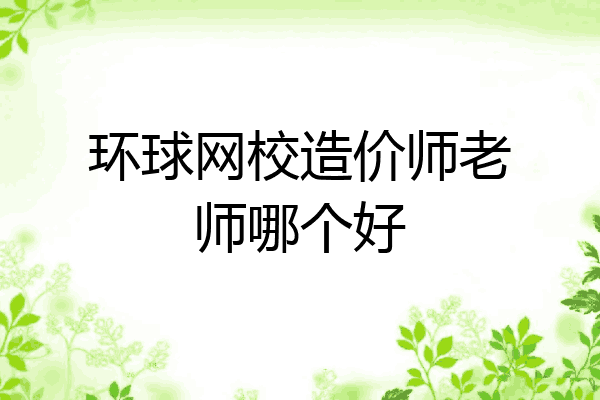 环球网校造价师老师哪个好