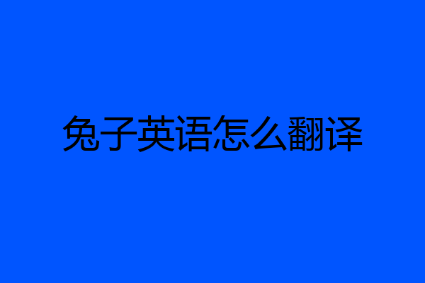 兔子英语怎么翻译