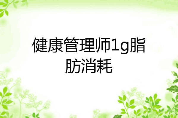 健康管理师1g脂肪消耗