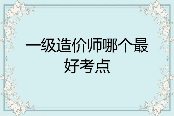 一级造价师哪个最好考点