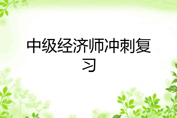 中级经济师冲刺复习