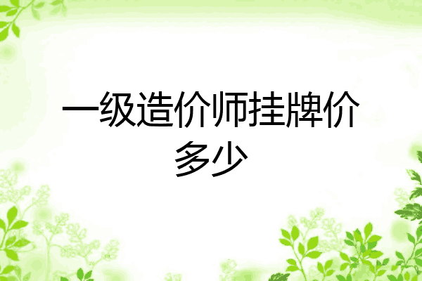 一级造价师挂牌价多少