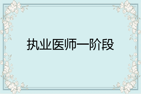 执业医师一阶段