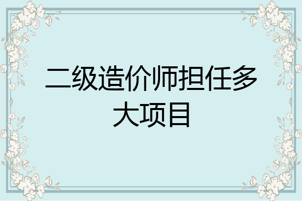 二级造价师担任多大项目