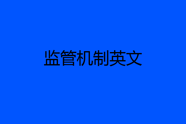 监管机制英文