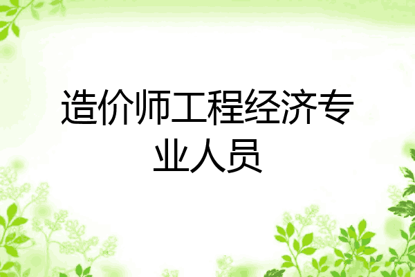 造价师工程经济专业人员