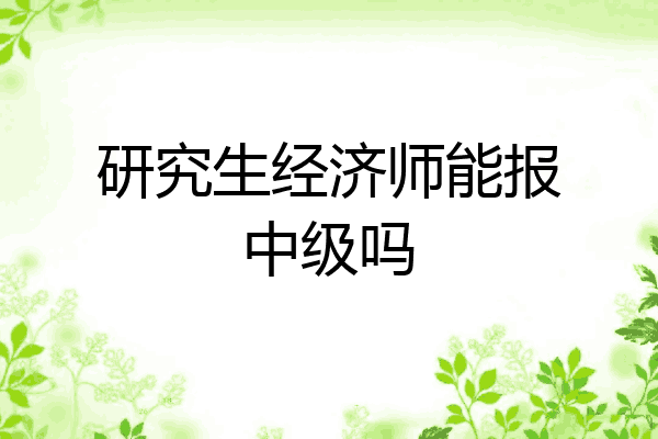 研究生经济师能报中级吗