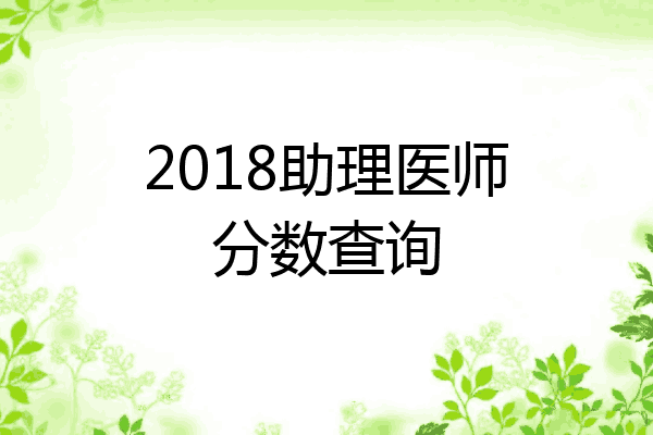 2018助理医师分数查询