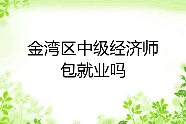 金湾区中级经济师包就业吗