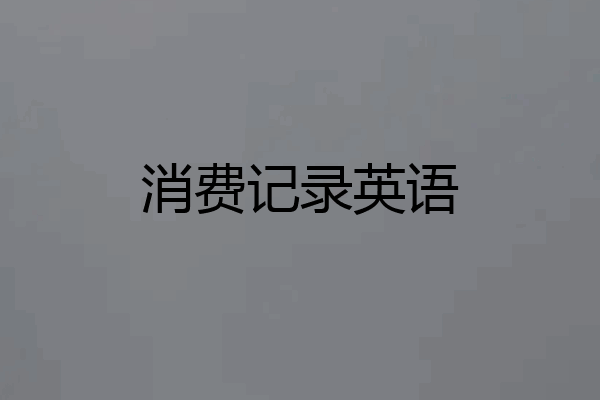 消费记录英语