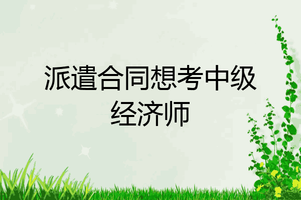 派遣合同想考中级经济师