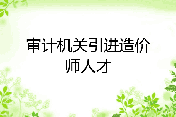 审计机关引进造价师人才