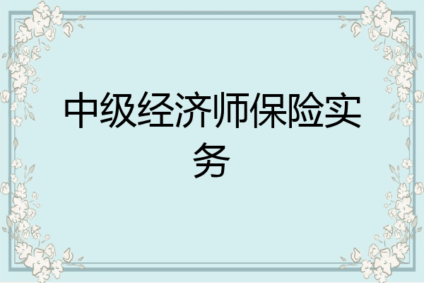 中级经济师保险实务