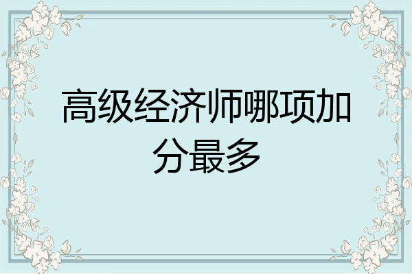 高级经济师哪项加分最多