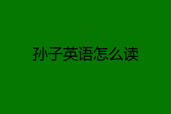 孙子英语怎么读