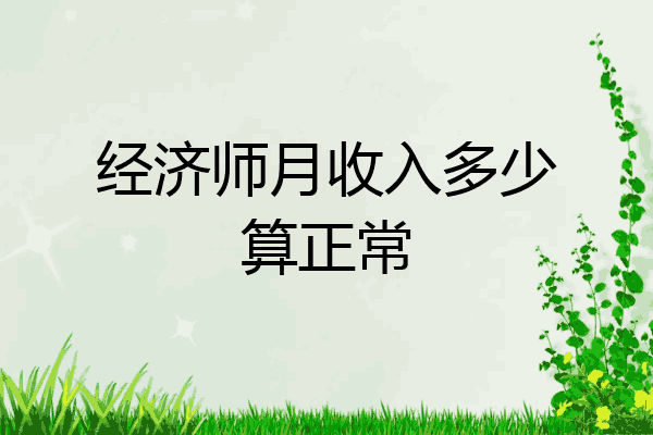 经济师月收入多少算正常