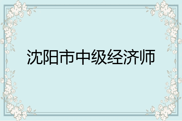 沈阳市中级经济师