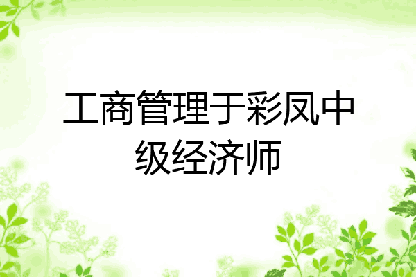 工商管理于彩凤中级经济师