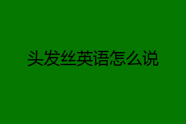头发丝英语怎么说
