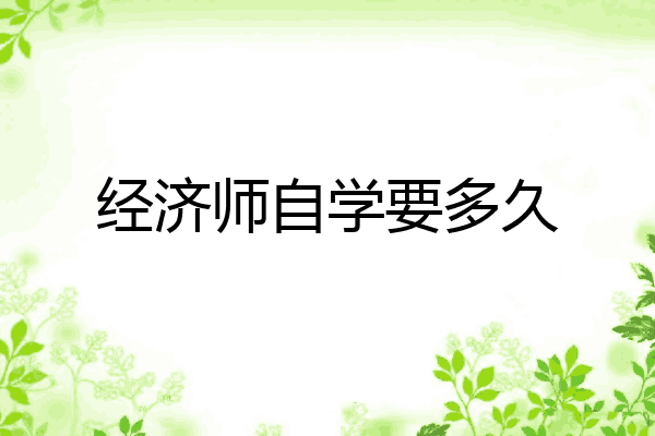 经济师自学要多久