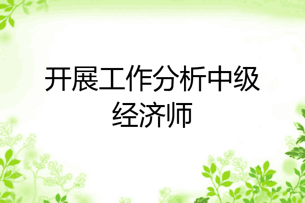 开展工作分析中级经济师
