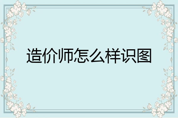 造价师怎么样识图