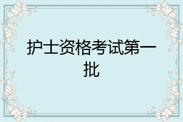 护士资格考试第一批