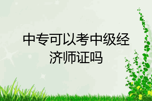 中专可以考中级经济师证吗