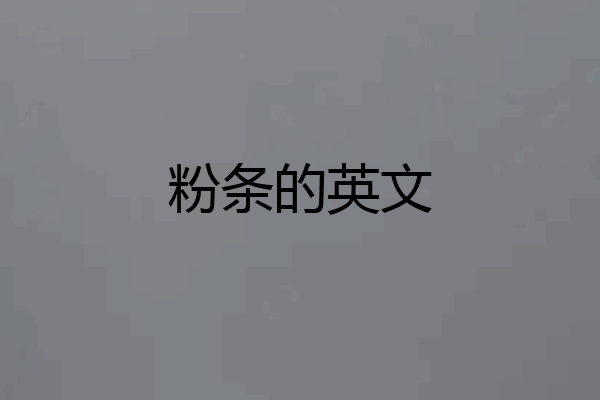 粉条的英文
