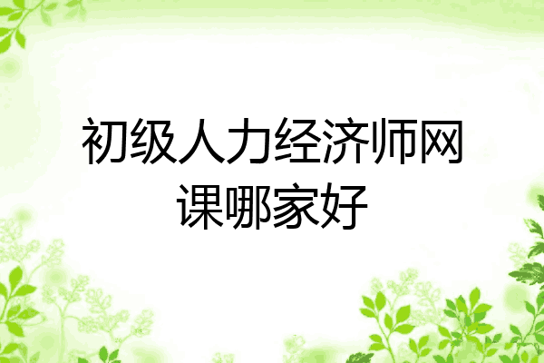 初级人力经济师网课哪家好