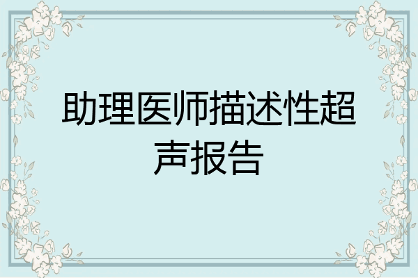 助理医师描述性超声报告