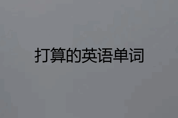 打算的英语单词
