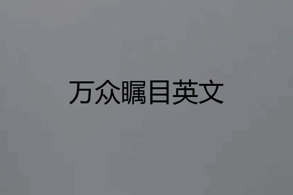 万众瞩目英文
