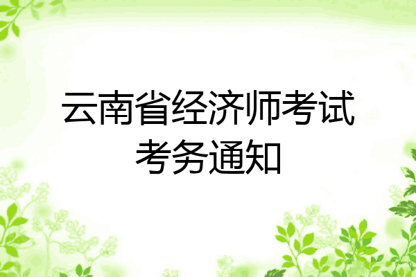 云南省经济师考试考务通知