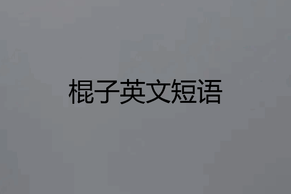 棍子英文短语