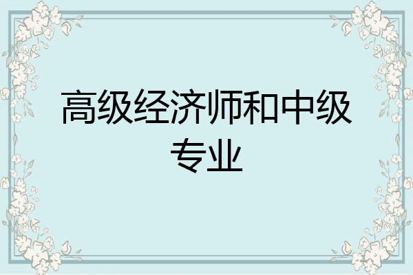 高级经济师和中级专业