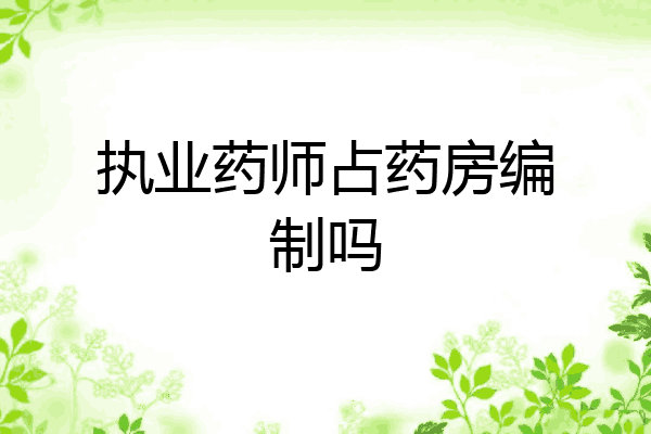 执业药师占药房编制吗