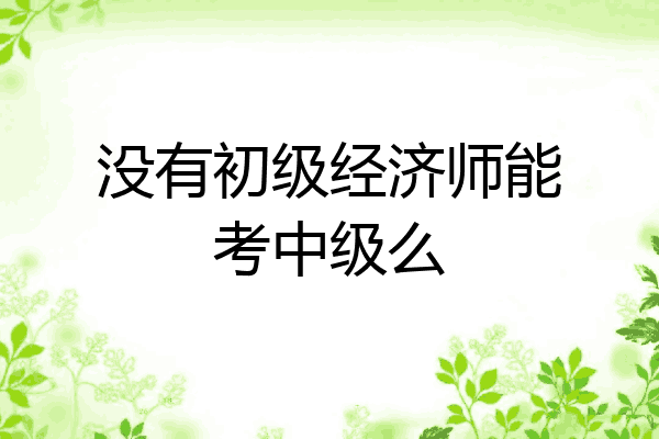 没有初级经济师能考中级么