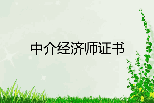 中介经济师证书