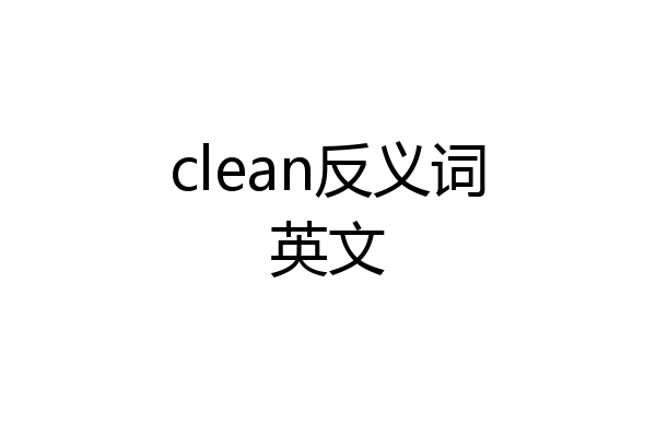 clean反义词英文